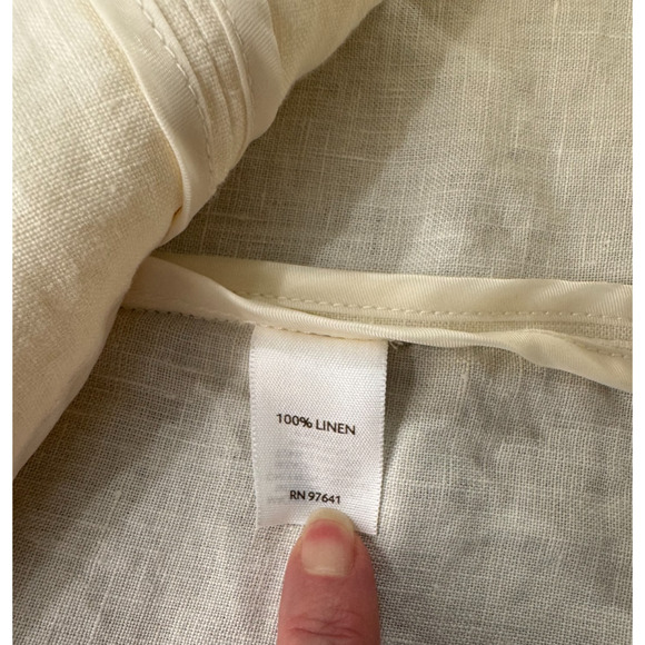 J Jill Blazer Womens Ivory Linen Single Button Pockets Lightweight Jacket XL NWT - Picture 11 of 11